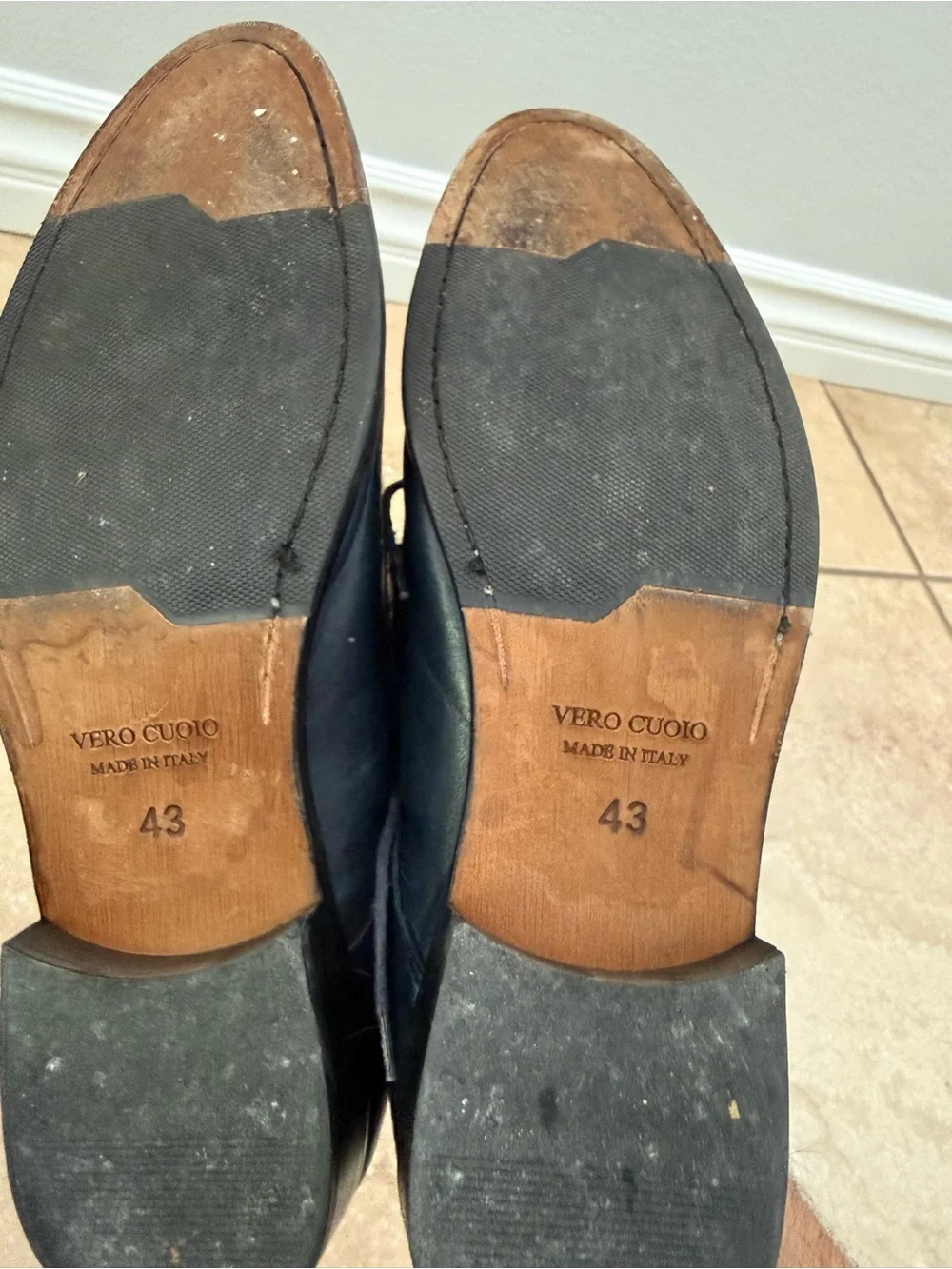 Men's Black Leather Derby Dress Shoes- Italian leather, purchased in Italy.